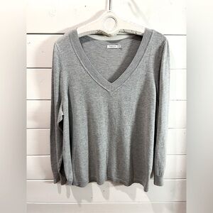 🩶 R ESSENTIALS – Grey V-Neck Sweater – Size 3x